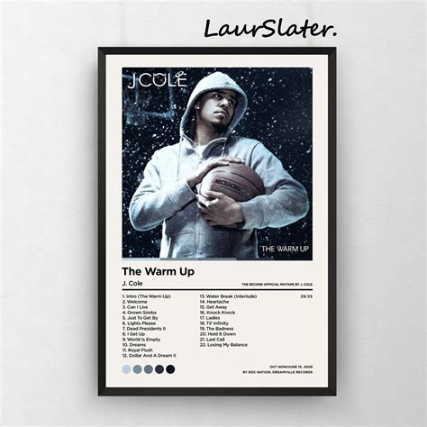 J Cole The Warm Up Poster Tracklist Album Cover Poster Etsy