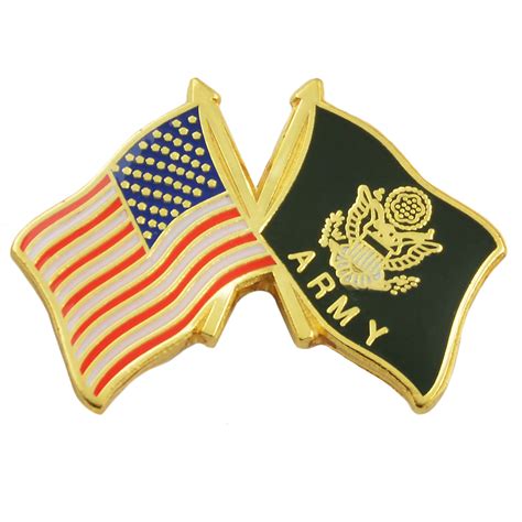 American Flag And Army Flag Masonic Lapel Pin Red And Black