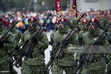 Mexican Army Special Forces Snipers Participate In A Military Parade