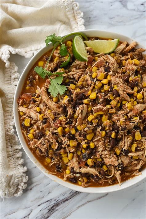 1 hour prior to finish, remove chicken and shred with forks. Slow Cooker Salsa Chicken | Leigh Anne Wilkes | Salsa ...