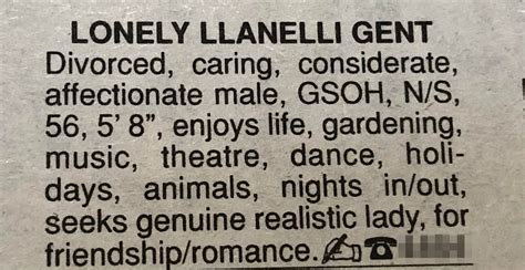 Beautiful And Witty Lonely Hearts Local Newspaper Ads From Before We