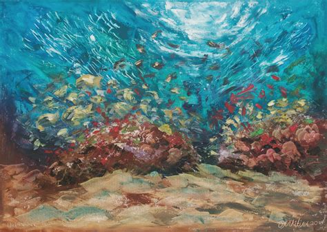 The unspoilt paradise lies parallel to the beautiful great barrier reef and is within easy reach of the renowned daintree rainforest and tropical atherton tablelands. UNDERWATER PAINTING "Abstract coral reef" (was made ...