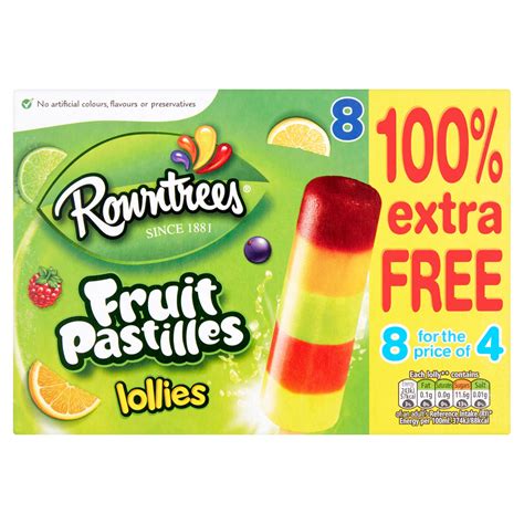 Rowntrees Fruit Pastilles Lollies 8 X 65ml Ice Cream Cones Sticks