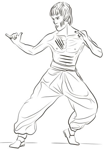 505x470 chinese warrior coloring page. Bruce Lee coloring page | Free Printable Coloring Pages