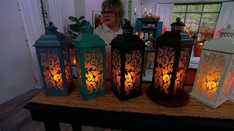 20 Metal Indooroutdoor Flickering Flame Lantern By Valerie On Qvc