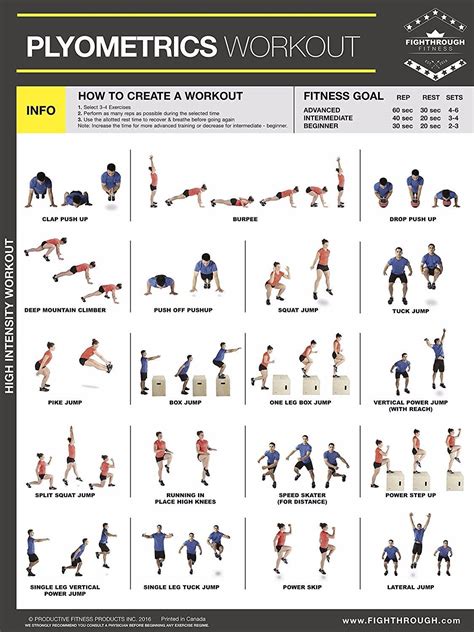 Plyometrics Workout Poster Exercise Publications Posters