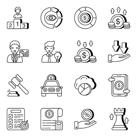 Premium Vector Pack Of Business And Finance Flat Icons