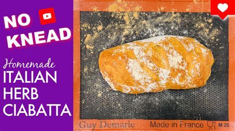 🚫no Knead Italian Herb Crusty Ciabatta Bread Fast Easy Youtube
