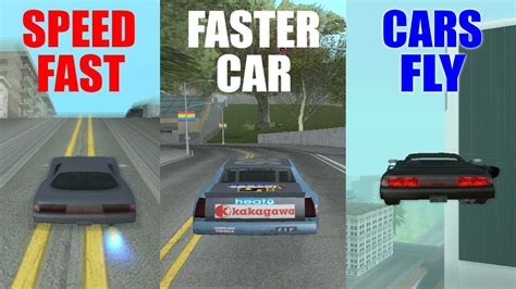 Gta San Andreas Top 3 Cheats Car Speed Cheat Fastest Car Cheat And Flying Car Cheat Youtube