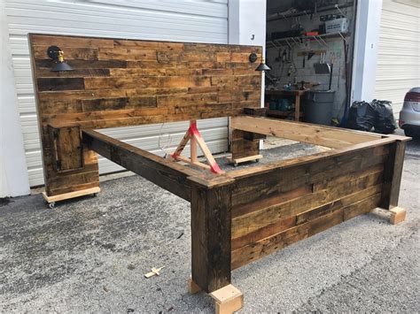 Posted in free project plans & diys, furnituretagged bed, bed frame, diy, furniture, headboard. Rustic Bed Set Headboard Footboard Bed Frame 2 Cabinets