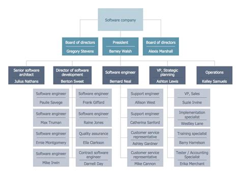 Software Company Org Chart Organizational Chart Design