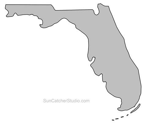 Florida - Map Outline, Printable State, Shape, Stencil, Pattern | Map outline, Florida outline ...