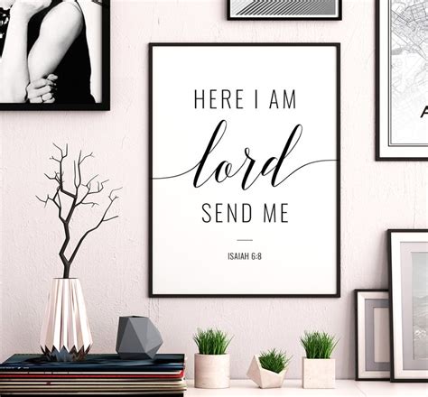 Here I Am Lord Send Me Printable Art Isaiah 6 8 Bible Verse Etsy