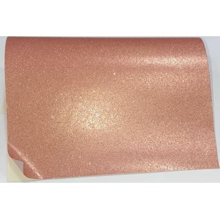 Minas Midias Papel Adesivo Com Glitter Rose Gold A4 180g