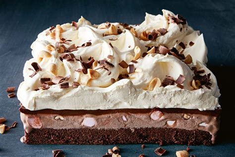Rocky road is a chocolate flavoured ice cream. Rocky road ice-cream cake