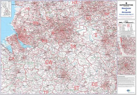 Postcode Sector Map Sheet 17 Manchester And Merseyside