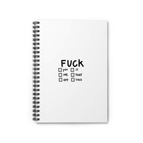 Fuck Cute Lined Notebook Funny T Back To School Work Etsy