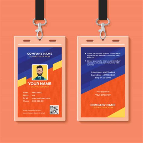 This is a bundle of blank id card templates with which you can create photorealistic id cards for your organization, personal use, or even design id card mockups for a promotional gig, if there is one. Employee Id Card Template Illustrations, Royalty-Free ...