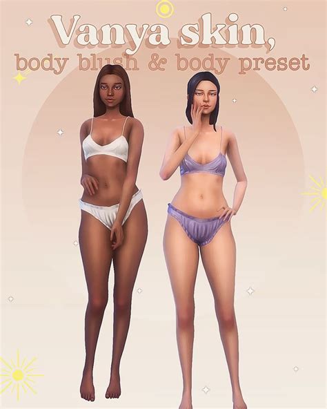 vanya skin body blush and body preset the sims 4 skin sims 4 teen sims