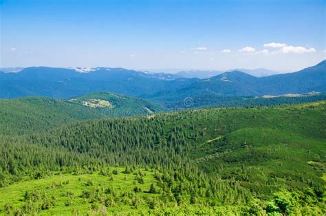 Green Mountain Landscape Carpathians Ukraine Stock Image Image Of