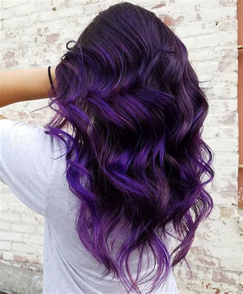 Temporary purple hair dye is perfect for women who want to indulge themselves in a foray into hair color without the huge commitment. 💀VIOLET💀 | Dark purple hair, Bold hair color, Hair styles