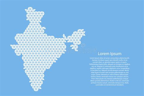 India Map Abstract Schematic From White Triangles Repeating Pattern
