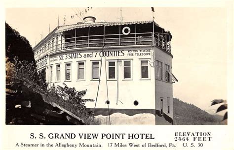 Allegheny Mt Pennsylvania Ss Grand View Point Hotel Real Photo Postcard