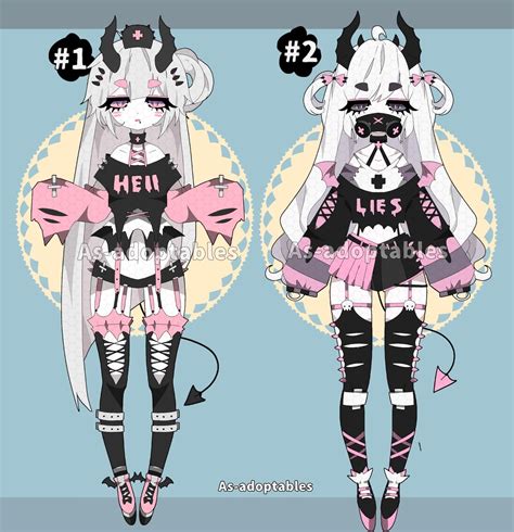 Demon Goth Adoptables Open By As Adoptables On Deviantart Drawing