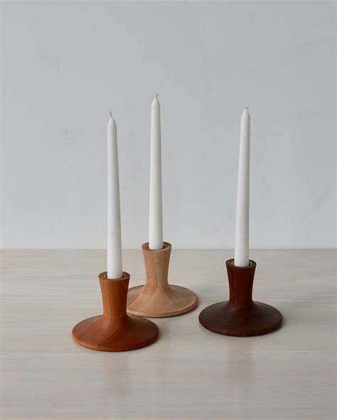 Trumpet Candle Holder Wood Turning Wooden Candle Sticks Wood Candle