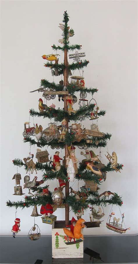 Beautiful Dresden Ornaments Feather Christmas Tree Vintage Christmas