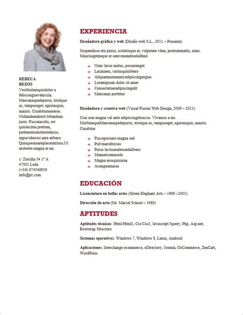 Plantillas De Curriculum Vitae Para Rellenar Gratis En Pdf 9 Te Busco