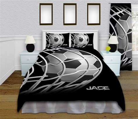 A wide variety of soccer bedroom options are available to you, such as general use, design style, and material. Soccer Theme Black and White Kids Bedding, with ...