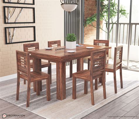 Oriana Sheesham Wood Dining Table Set 6 Seater Decornation