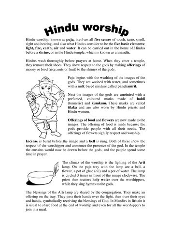 Hinduism Comprehension By Groovechik Teaching Resources Tes