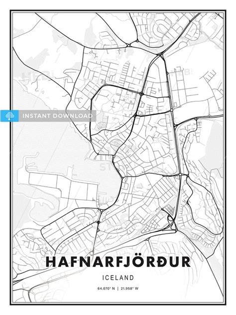 Hafnarfj R Ur Iceland Modern Print Template In Various Formats Hebstreits Sketches Print