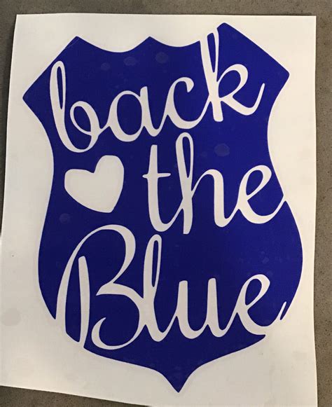 Back The Blue Vinyl Sticker Paper Paper And Party Supplies