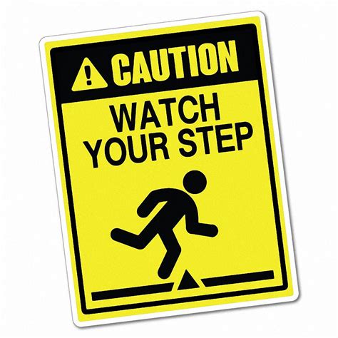 Caution Watch Your Step Sticker Decal Safety Sign Car Vinyl 5987k Ebay