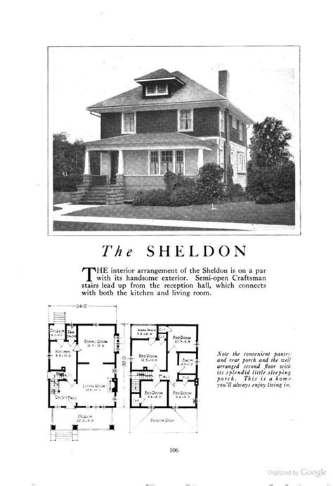 The Sheldon An American Foursquare Kit Househouse Plan Homes Of