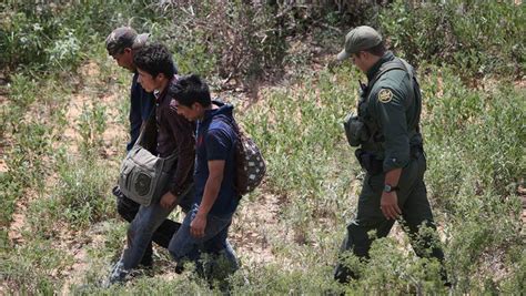 Us Border Patrol Agents Detain Undocumented Immigrants In The Brush