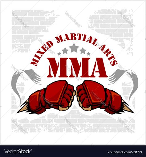 Mma Mixed Martial Arts Emblem Badges Royalty Free Vector