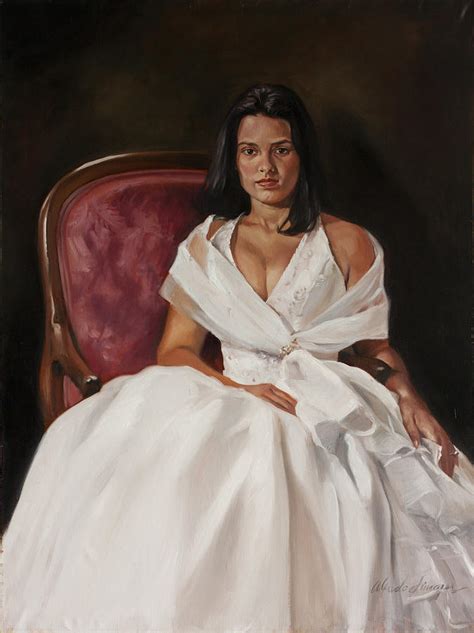 Girl In White Dress Painting By Alfredo Linares Fine Art America