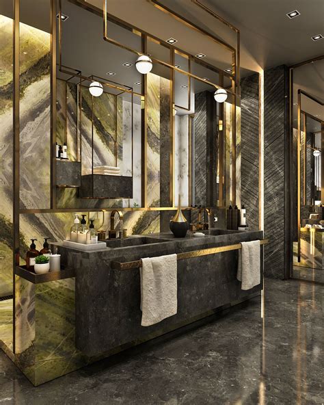 Luxury Black Marble Master Bathroom Canvas Insight