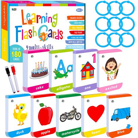 Buy Spritegru 180 Toddler Learning Flashcards Educational Tool For