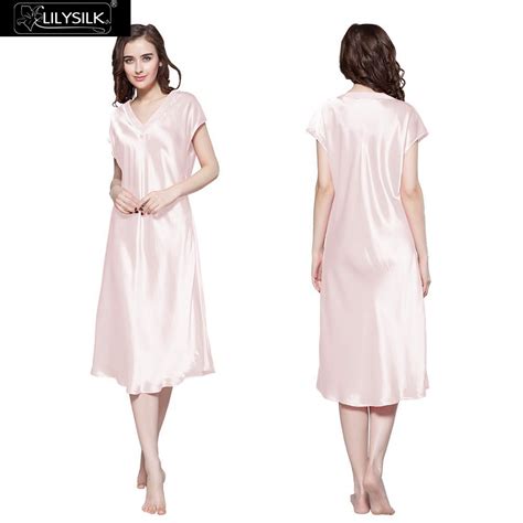 lilysilk pure silk long nightgowns women 22 momme sensitive skin care night dress mujer