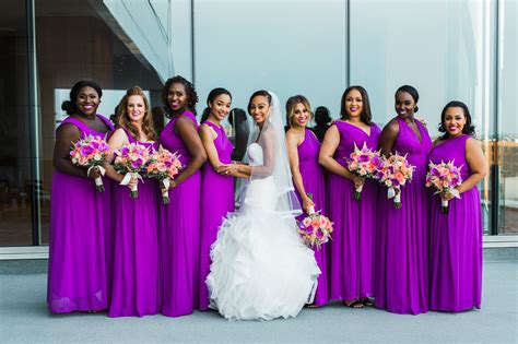 Bright Purple Bridesmaid Dresses