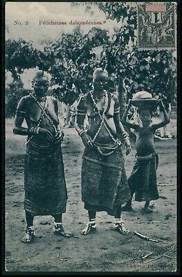 Ethnic Black Africa Sorcery Voodoo Dahomey Fetish Nude Women Old S Postcard Ebay