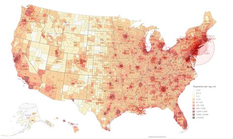 Oc Us Population Density Map Overlaid With Nyt Coronavirus Cases Map