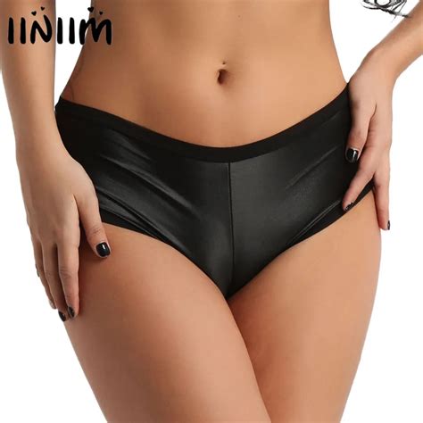 Sexy Women Wetlook Leather Briefs Panties Bikini Lingerie Underwear