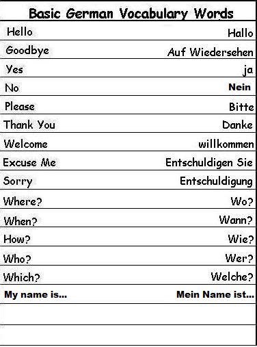 German Language Worksheets