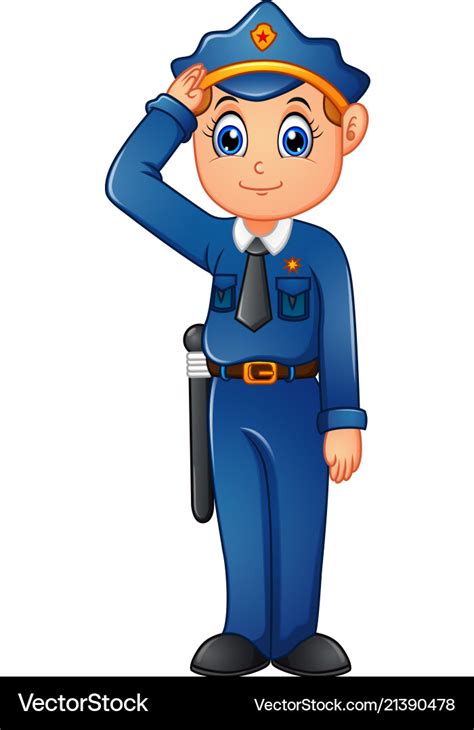 Happy Police Cartoon Royalty Free Vector Image